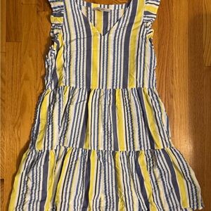 Striped Yellow and Blue Womens Dress